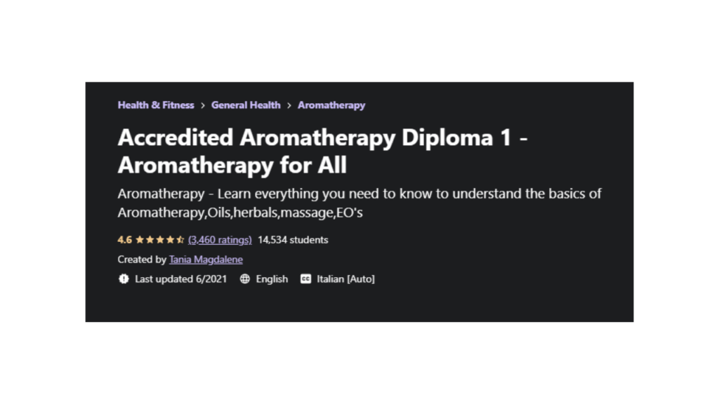 Accredited Aromatherapy Diploma 1 – Aromatherapy for All